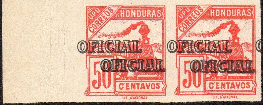 Honduras OFICIAL official overprints Train Stamps timbres-poste sellos postales  Honduras Republic 1898 