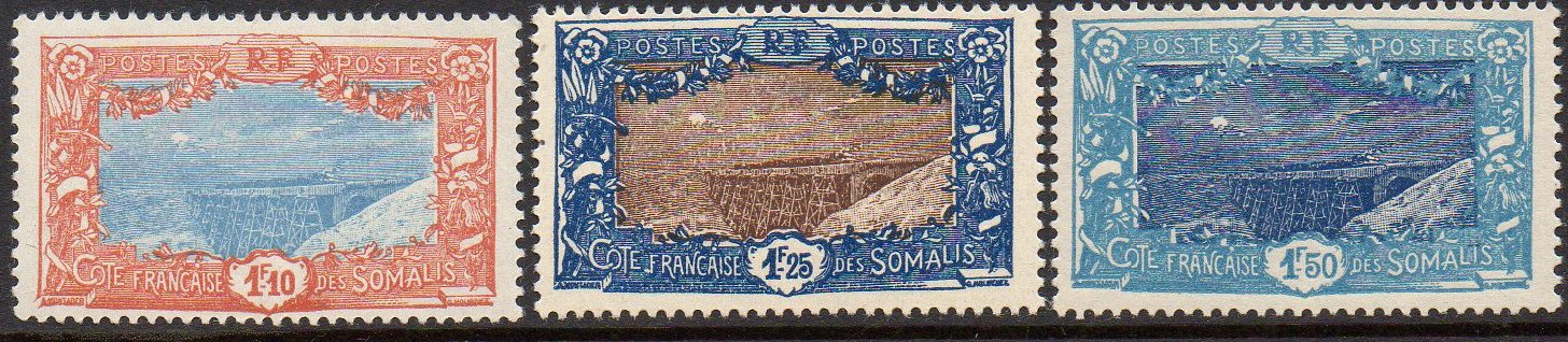 Stamps Briefmarken timbres-poste Cote des Somalis Pont de Holl-Holli Railway Bridge New Values 1928-1933