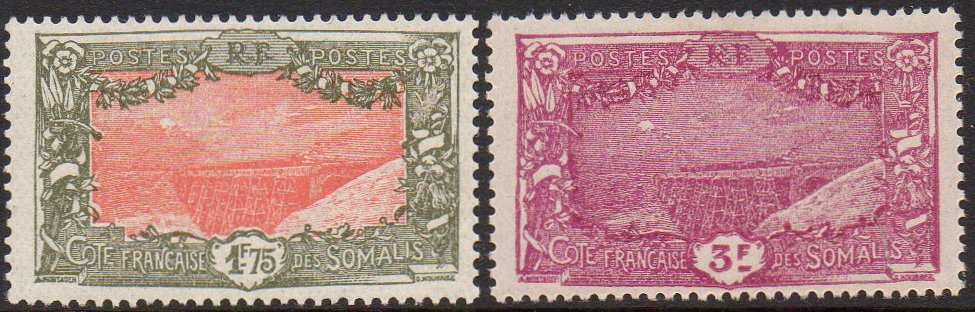 Stamps Briefmarken timbres-poste Cote des Somalis Pont de Holl-Holli Railway Bridge New Values, New Colours 1928-1933