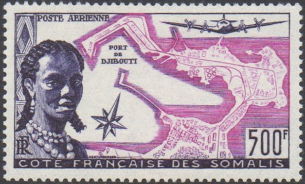 timbres-poste C�te des Somalis French Somali Coast 1956 500Fr Djibouti stamp