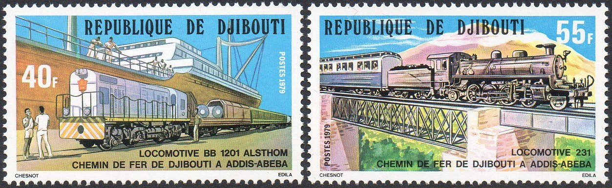 timbres-poste Djibouti Independence Issue 1979 Djibouti to Addis Ababa Railway stamps