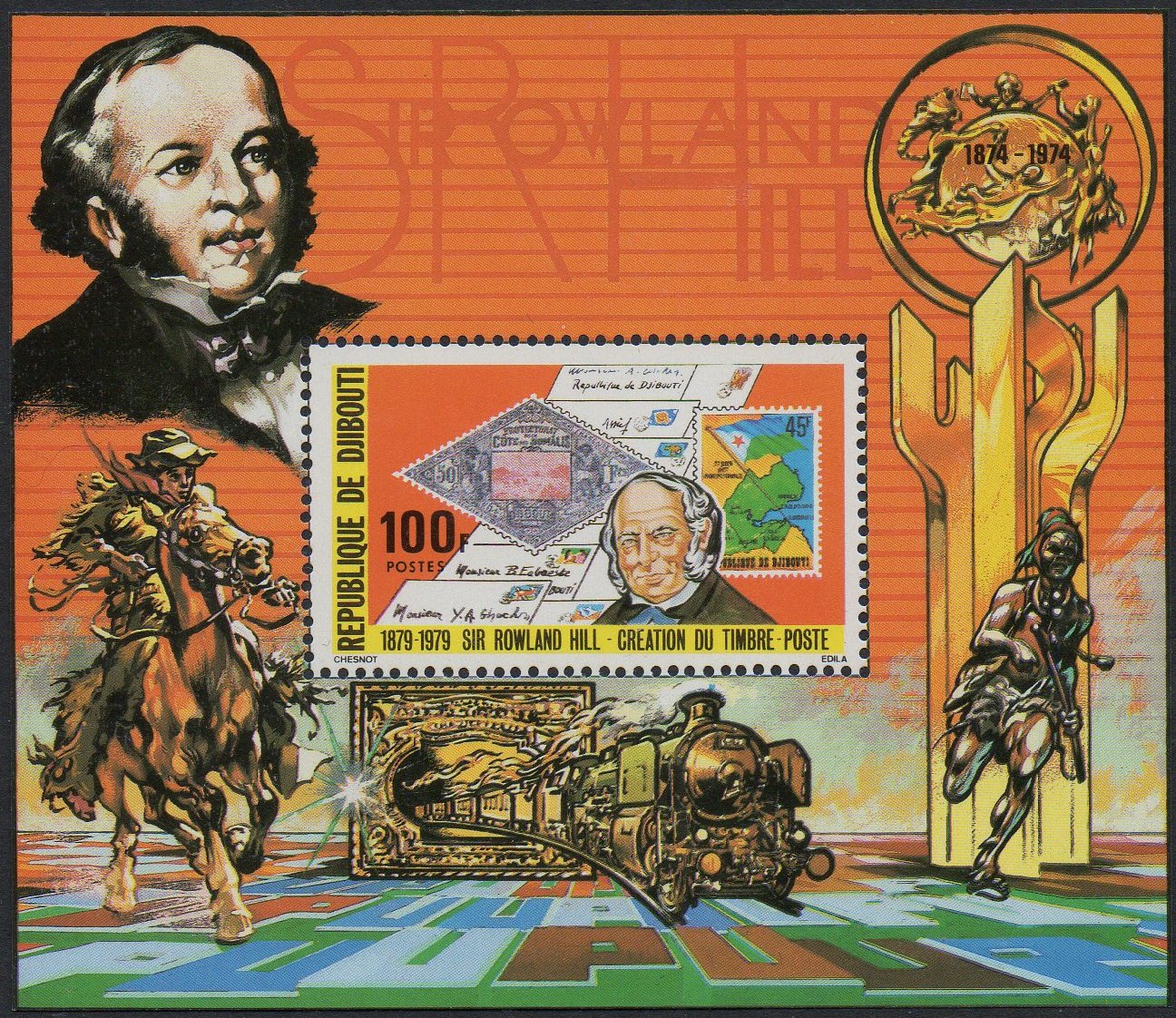 timbres-poste Djibouti 1979 Rowland Hill Centenary stamps