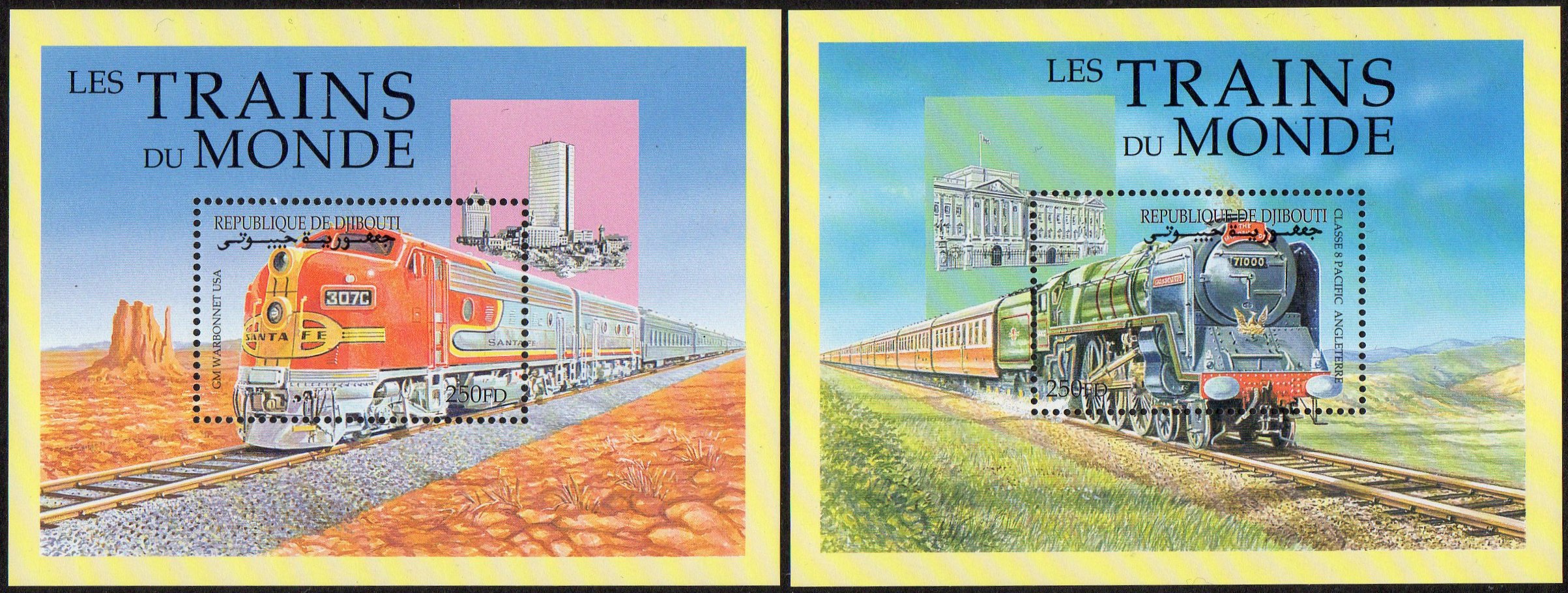 timbres-poste Djibouti Locomotives of the World 2000