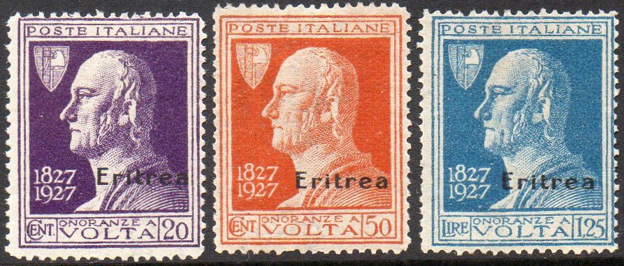 Train Stamps : Eritrea 1927 : Alessandro Volta