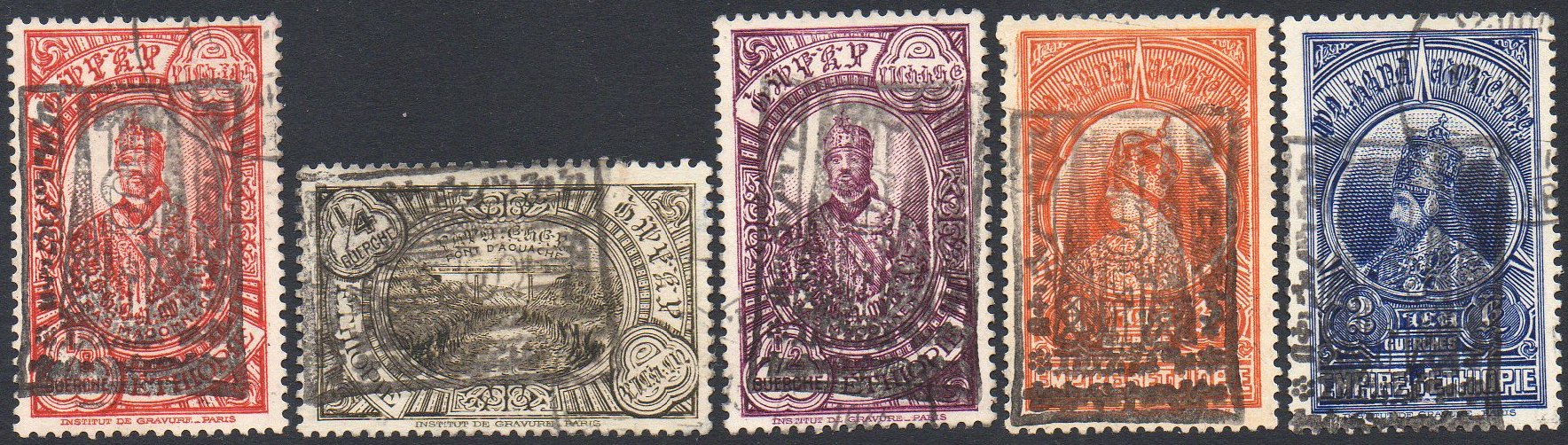 Train Stamps of Ethiopia / 1935 Addis-Ababa Radio Station handstamp