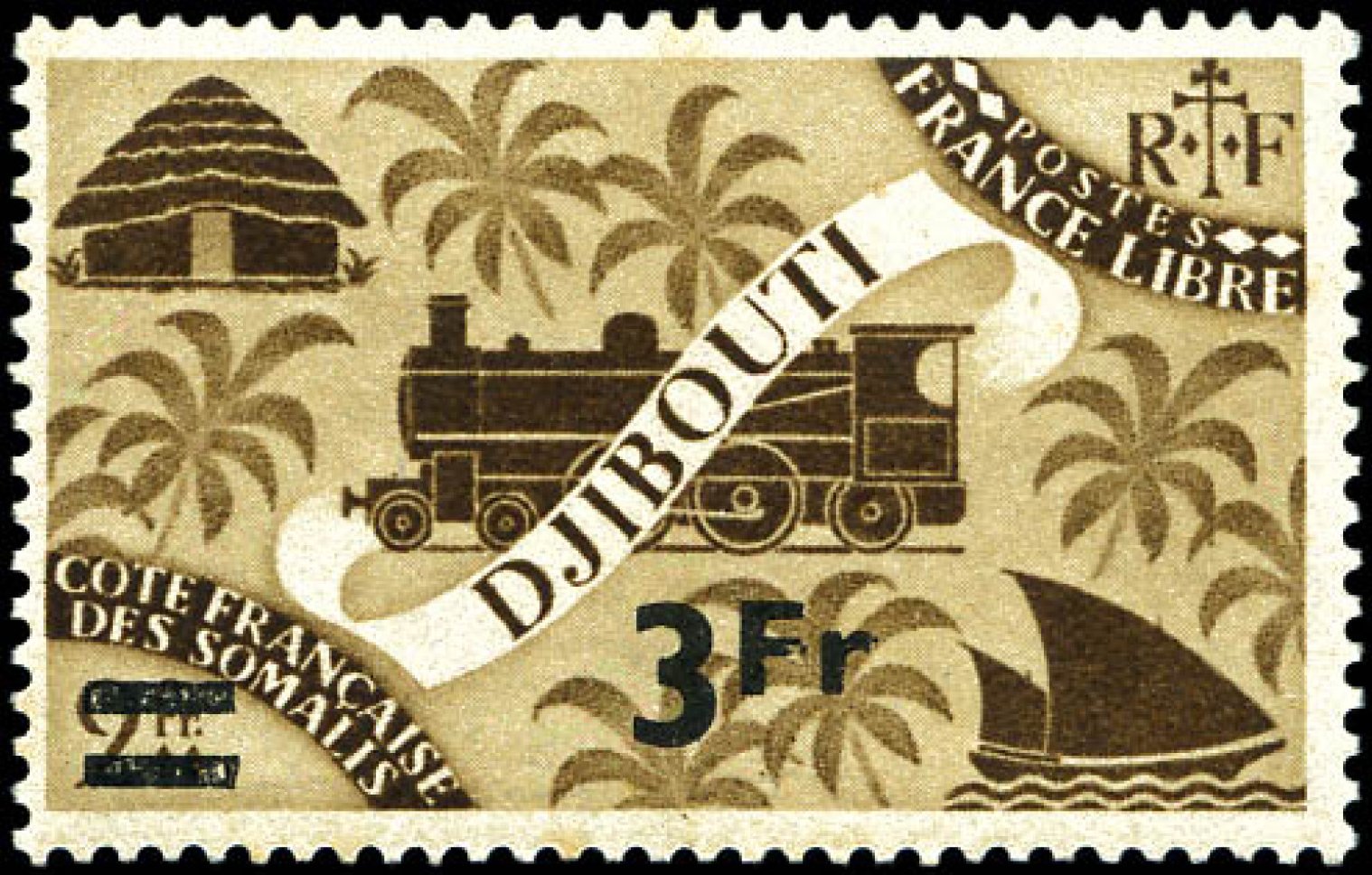 timbres-poste non emis C�te des Somalis war unissued stamps French Somali Coast Vichy France Libre briefmarken Weltkrieg