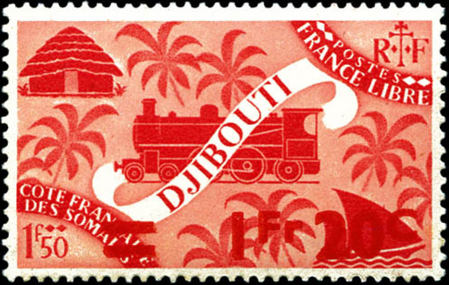 timbres-poste non emis C�te des Somalis war unissued stamps French Somali Coast Vichy France Libre briefmarken Weltkrieg