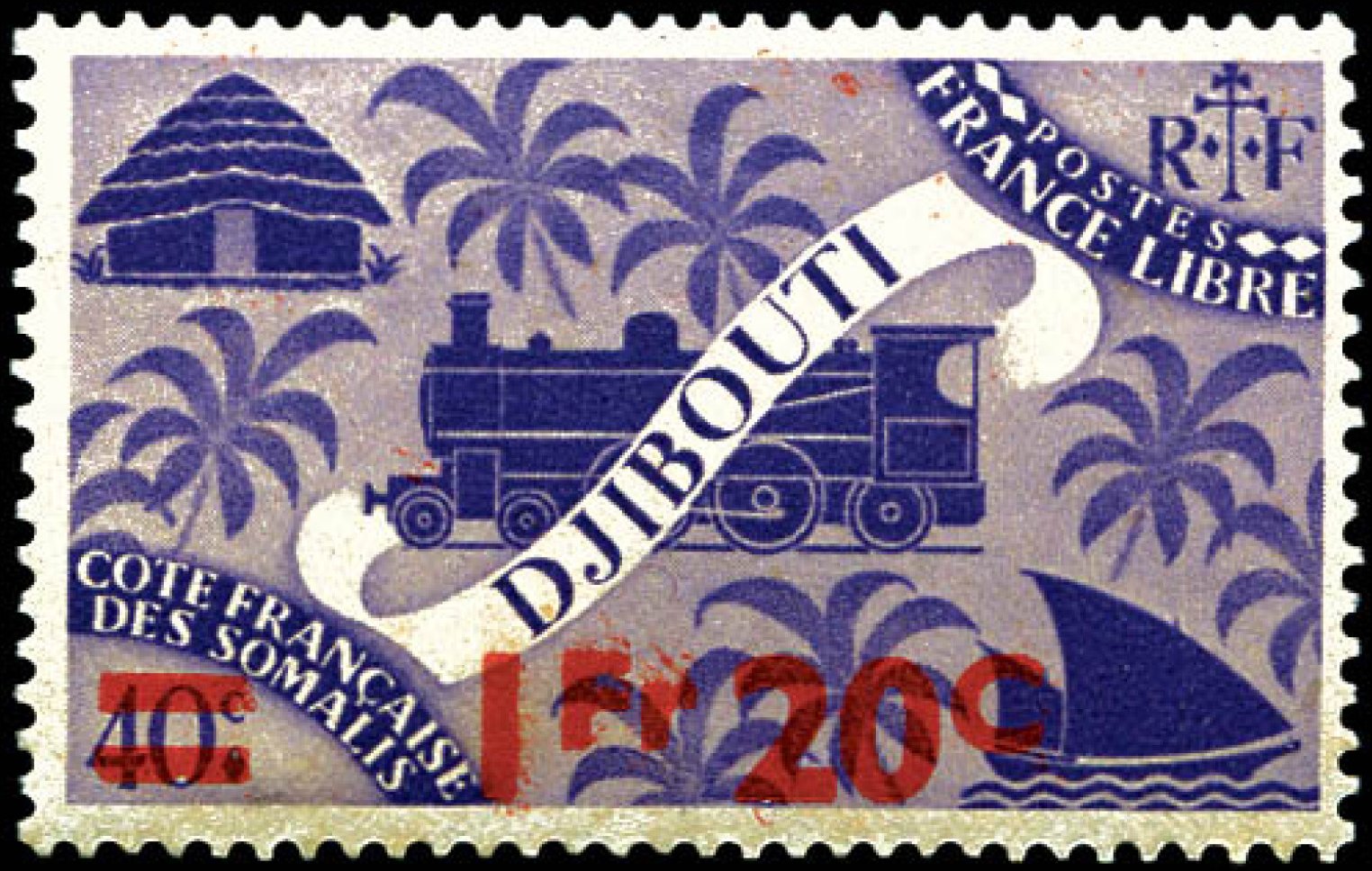 timbres-poste non emis C�te des Somalis war unissued stamps French Somali Coast Vichy France Libre briefmarken Weltkrieg