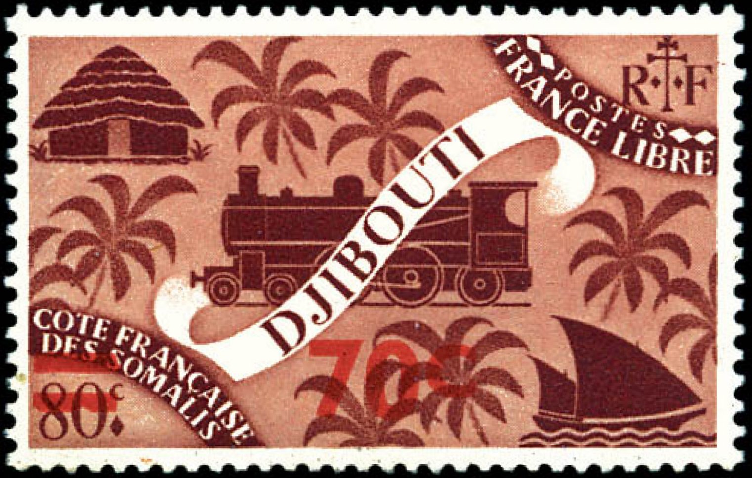 timbres-poste non emis C�te des Somalis war unissued stamps French Somali Coast Vichy France Libre briefmarken Weltkrieg