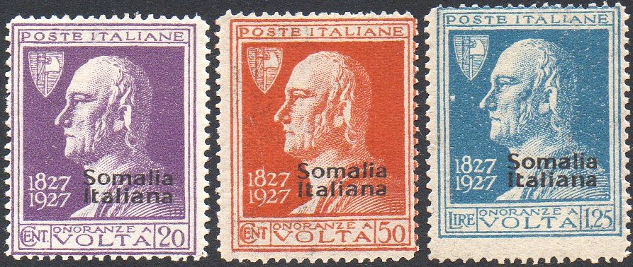 Train Stamps : Francobolli Somalia Italiana 1927 Alessandro Volta 