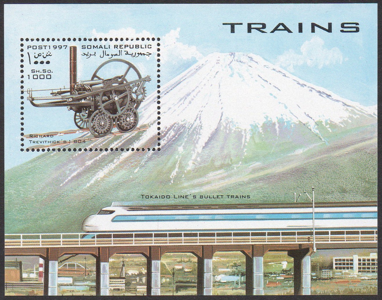 Train Stamps : Francobolli Somalia 1997 Locomotives