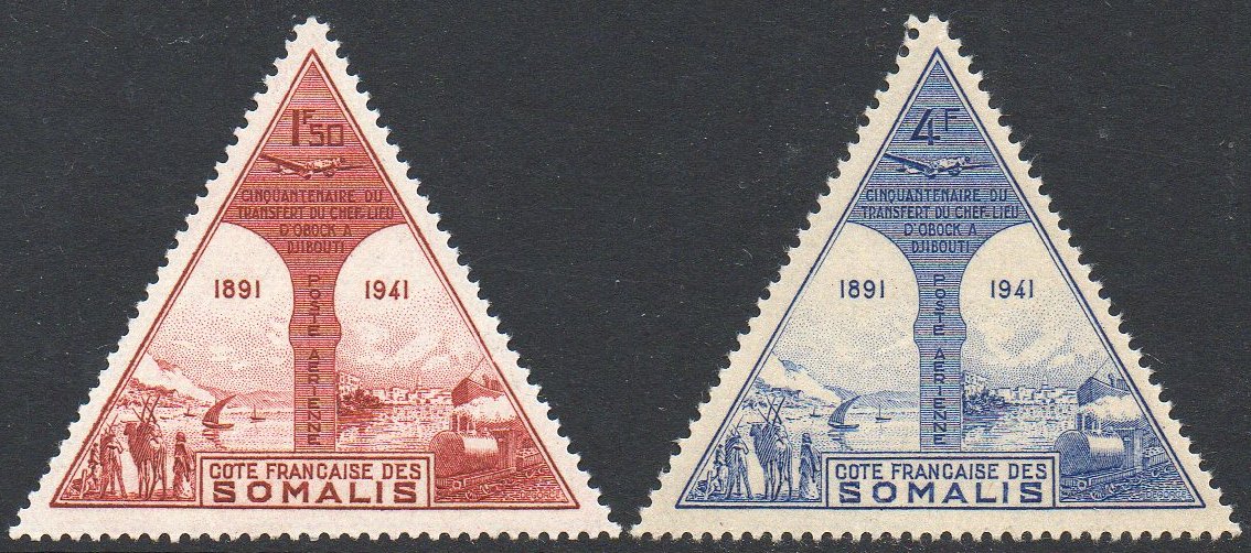 timbres-poste guerre C�te des Somalis war stamps French Somali Coast Vichy France Libre briefmarken Weltkrieg