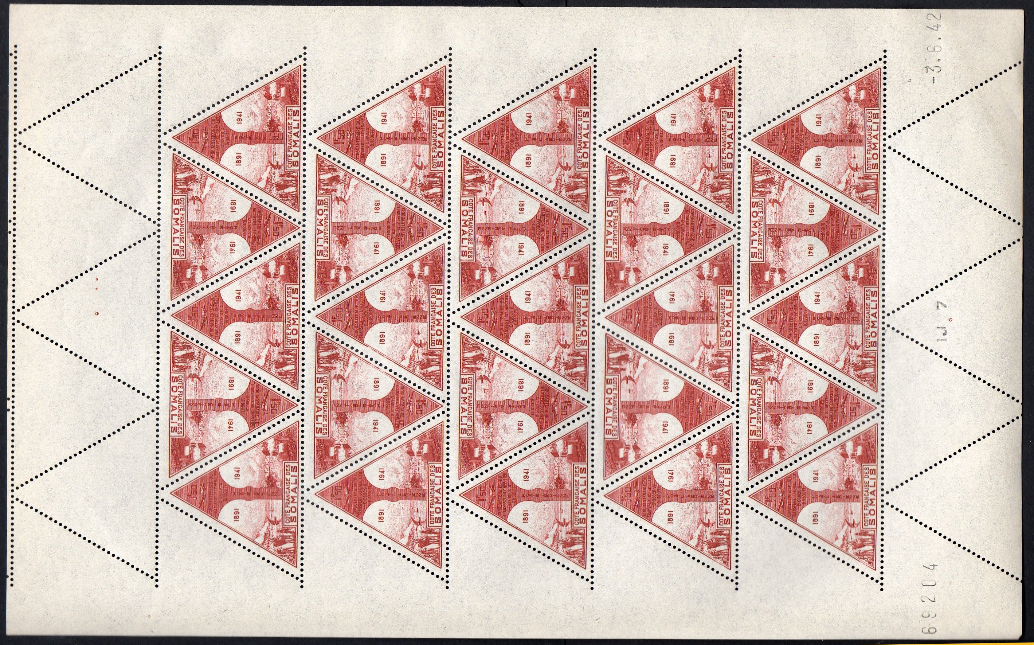 timbres-poste guerre C�te des Somalis war stamps French Somali Coast Vichy France Libre briefmarken Weltkrieg