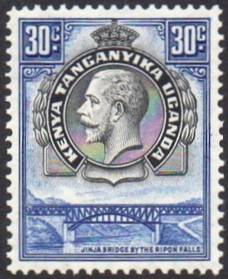 Kenya Uganda Tanganyike KUT King George V KGV 1935 30c Jinja Railway Bridge