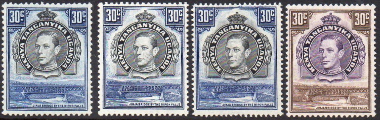 Kenya Uganda Tanganyike KUT King George VI KGVI 1938 30c Jinja Railway Bridge