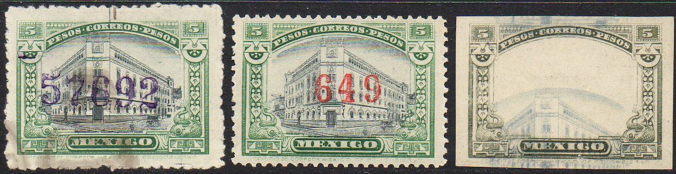 Mexico Stamps 1917 5 Pesos Post Office Correos Mexico City