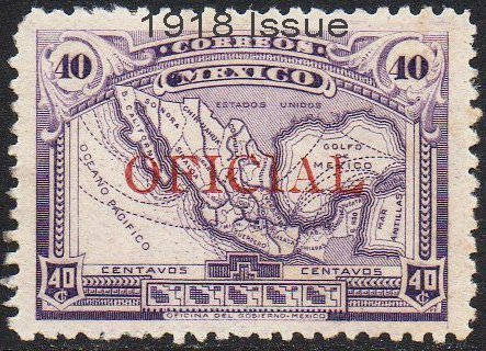 Mexico Stamps 1918 40c Map Official