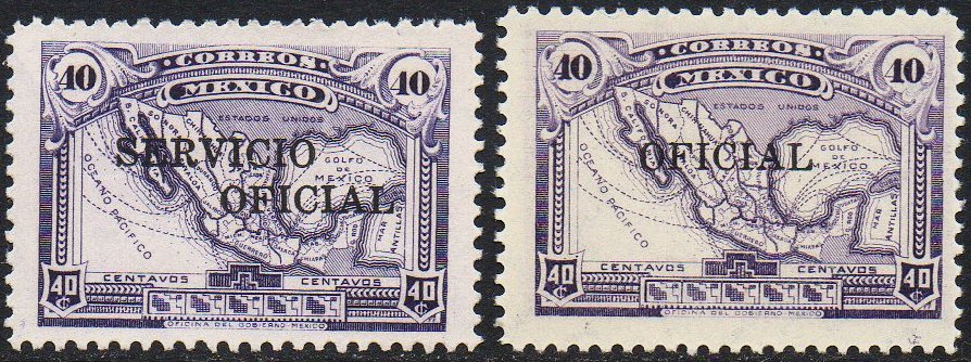 Mexico Stamps 1933/34 Officials 40c Map