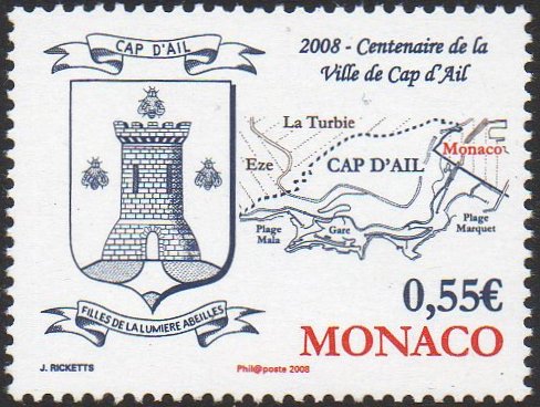 Monaco stamp Gare de Cap d'Ail