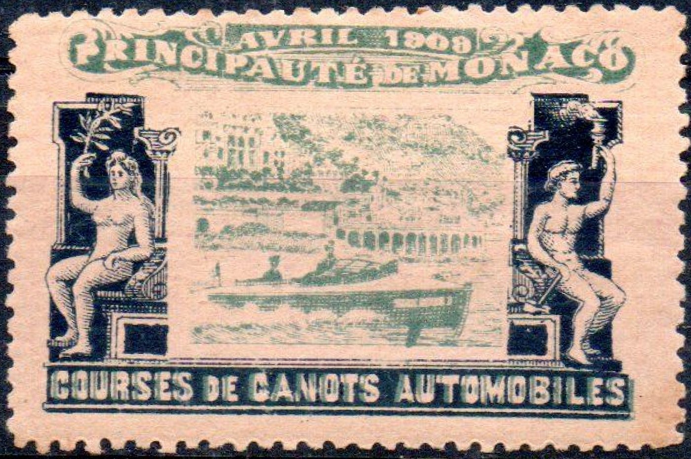 Vignette Monaco 1908 Course aux Canots Tir aux Pigeons