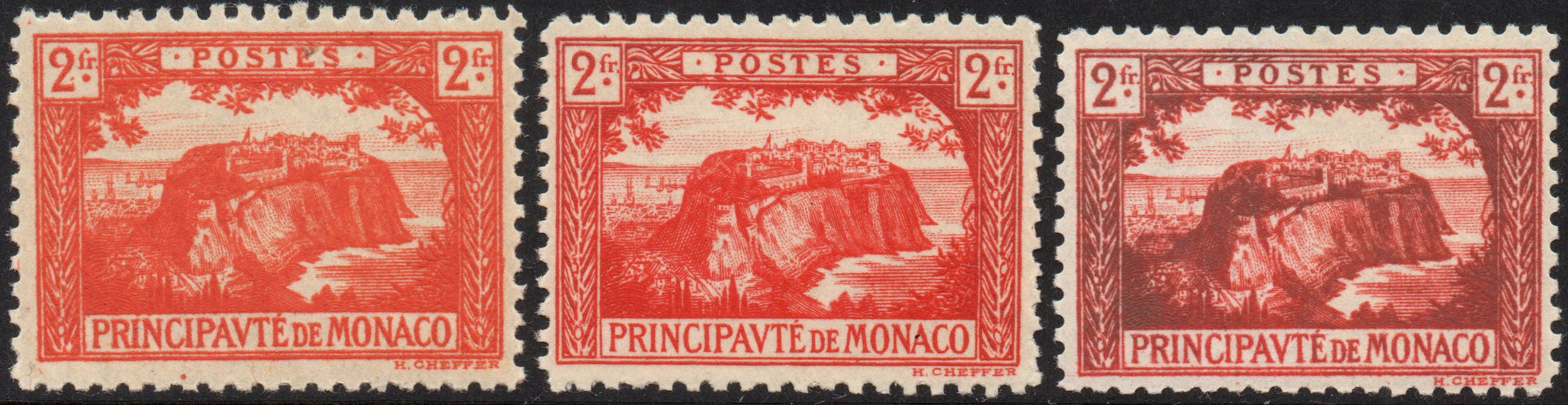 Monaco Monte-Carlo 1922 2Fr Definitve Stamp Rocher de Monaco