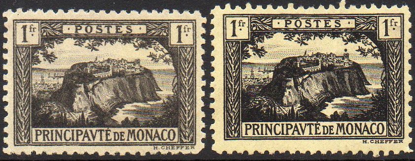 Monaco Monte-Carlo 1922 1 Franc Definitve Stamp Rocher de Monaco