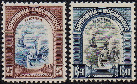 Stamps Mozambique Company Companhia de Mocambique 1925-31 Bradbury Wilkinson Beira Port & Steam Train