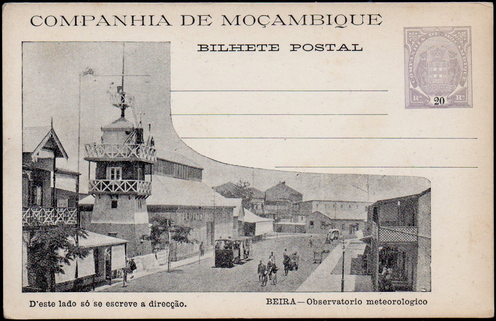 Stamps Mozambique Company Companhia de Mocambique Postal Stationery 1904 Tram Observatorio Beira