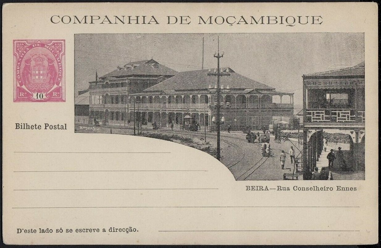 Stamps Mozambique Company Companhia de Mocambique Postal Stationery 1904 Hand Trolleys on Tram Tracks Beira