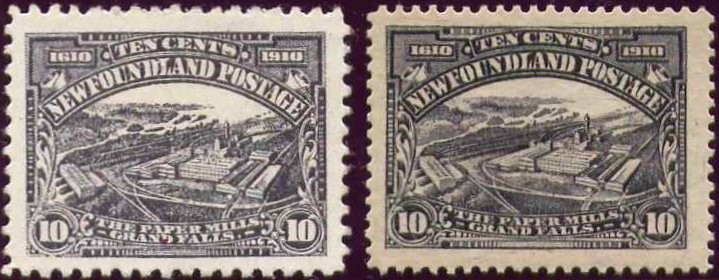 Newfoundland Grand Falls Paper mills 1910 Litho 1911 Recess 10c