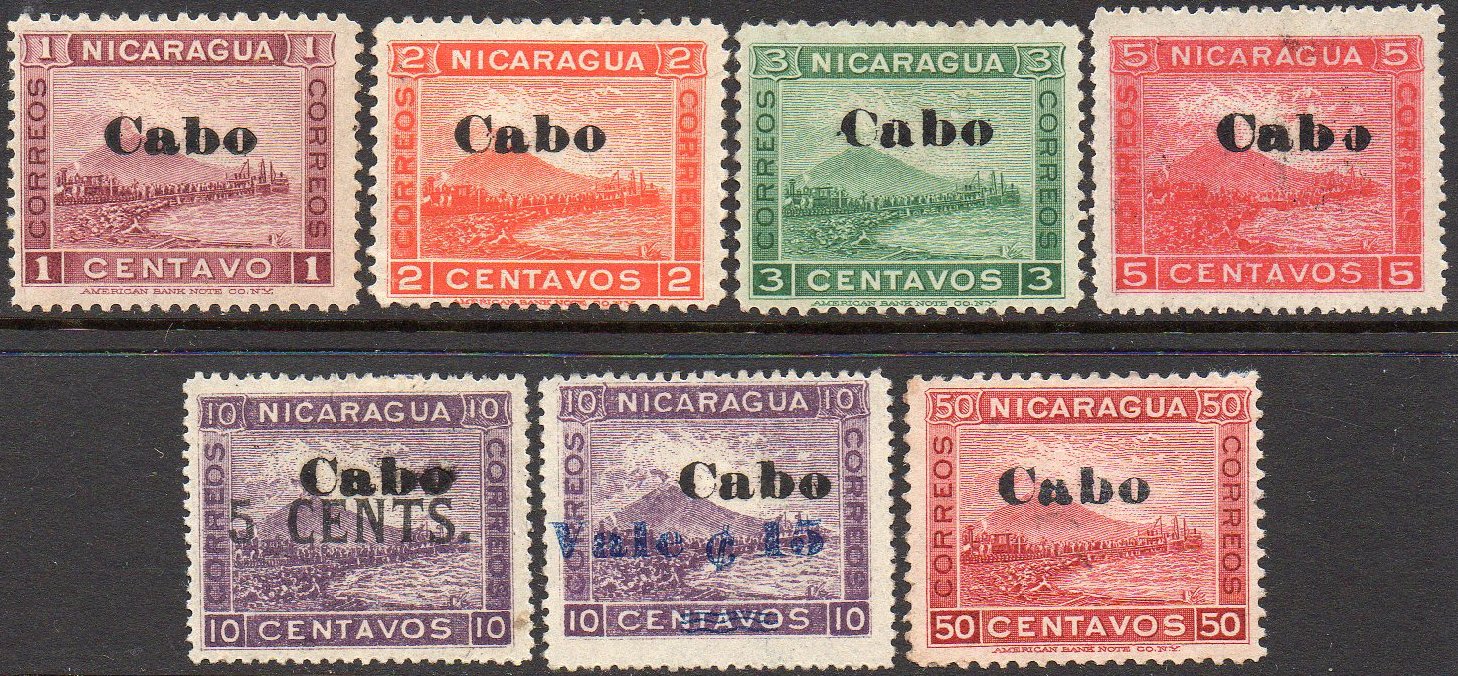 Sellos Postales Nicaragua Zelaya Cabo Postage Stamps Momotombo Zelaya  Volcano & Train