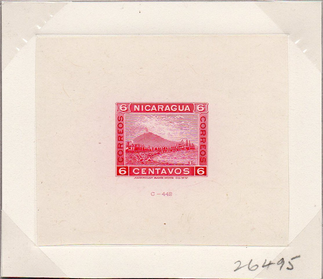 timbres-poste sellos postales stamps Nicaragua Momotombo Volcano & Train 6c Sunken Die Proof