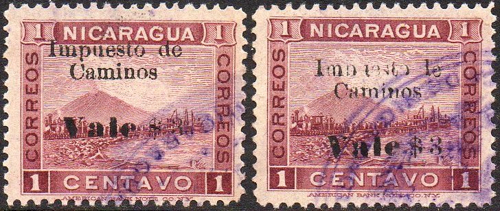 Sellos Fiscales Nicaragua Impuesto Miltar Miltary Tax Revenue Stamps Momotombo Zelaya  Volcano & Train