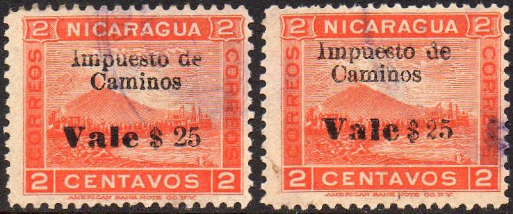 Sellos Fiscales Nicaragua Impuesto Miltar Miltary Tax Revenue Stamps Momotombo Zelaya  Volcano & Train