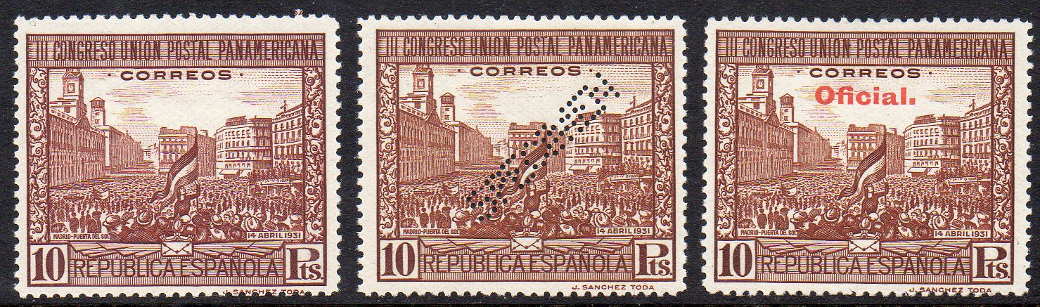 Stamps perforated SPECIMEN - Spain 1931 10 Pts