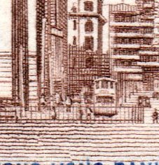 Stamps perforated SPECIMEN - Hong Kong 1941 Centenary 25c tram detail