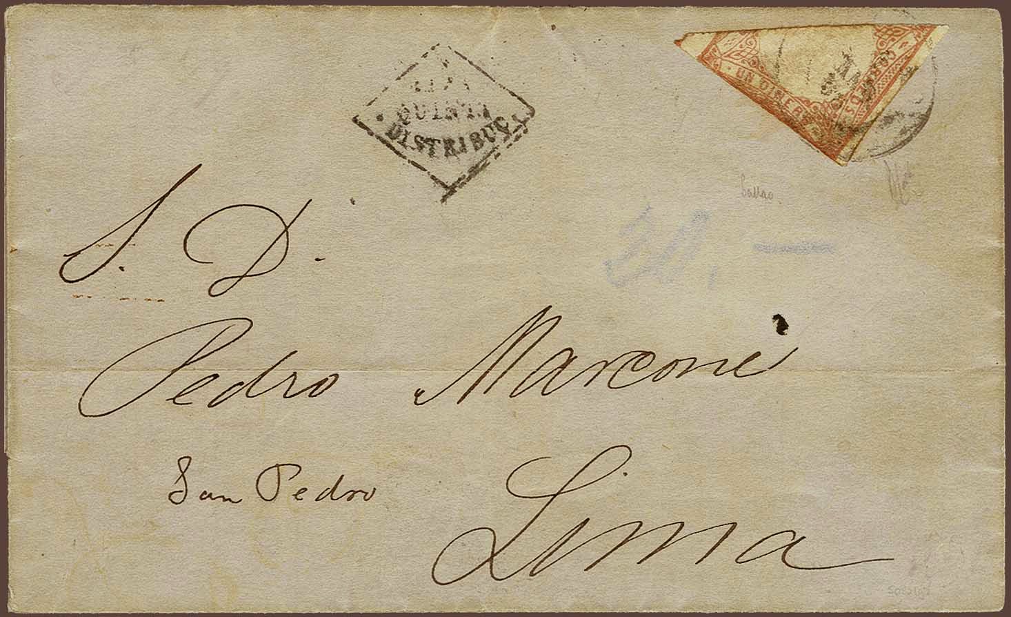 Peru Stamps Carriage by Railway tariff reduction 50% 1866 5c Vicuna
