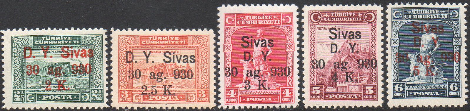 Turkey Stamps 1930 Sivas Railway