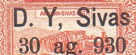 Turkey Stamps Briefmarken Turkei 1930 Eisenbahn Sivas Abart Railway Variety