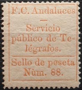 Briefmarken Spanien Ferrocarriles Andaluces 1P Perf 13.5