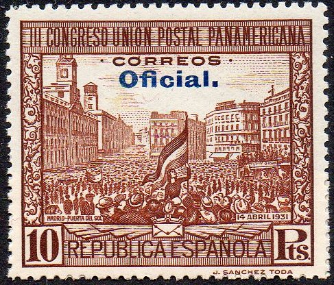 1931 Postal Union Congress Official Postage 10p Spain