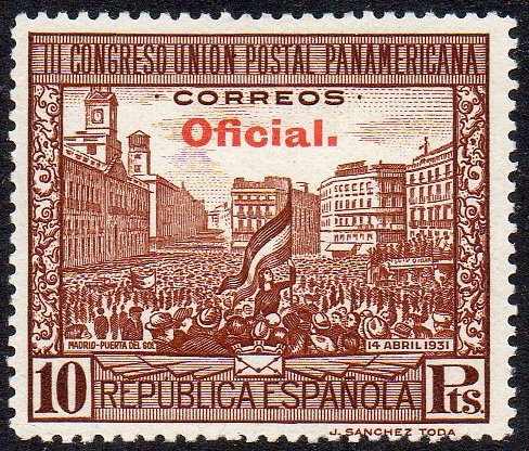 1931 Postal Union Congress Official Postage 10p Spain