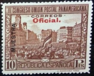 1931 Postal Union Congress Official Postage 10p Spain
