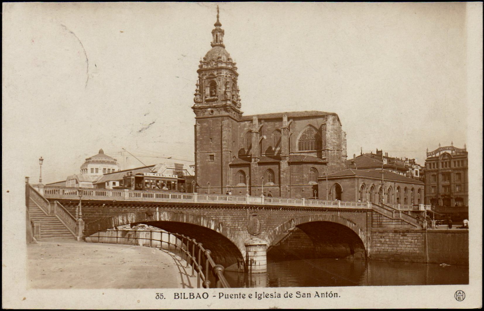 Spanish Espana Guerra Civil War Puente San Anton Bilbao Tranvia