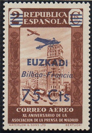 Euzkadi Euskadi Spain Espana sellos postales Guerra Civil War stamps