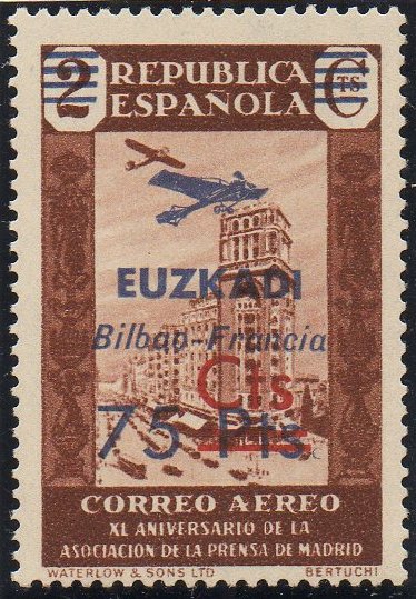 Euzkadi Euskadi Spain Espana sellos postales Guerra Civil War stamps