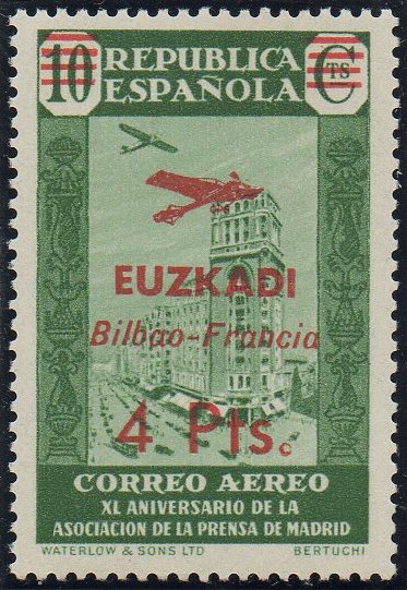 Euzkadi Euskadi Spain Espana sellos postales Guerra Civil War stamps