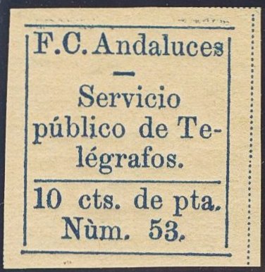 Ferrocarriles Andaluces 10c Imperf