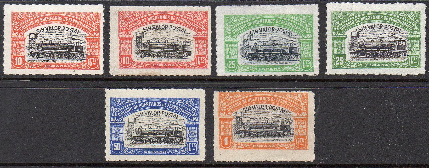 Huerfanos de Ferrocarriles sellos postales stamps Spain Railway Orphans Charity Civil War