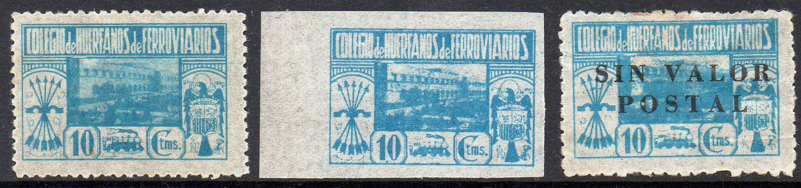 Huerfanos de Ferrocarriles sellos postales stamps Spain Railway Orphans Charity Civil War